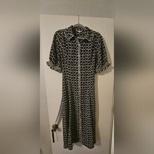 Elegant Black and White Patterned Dress